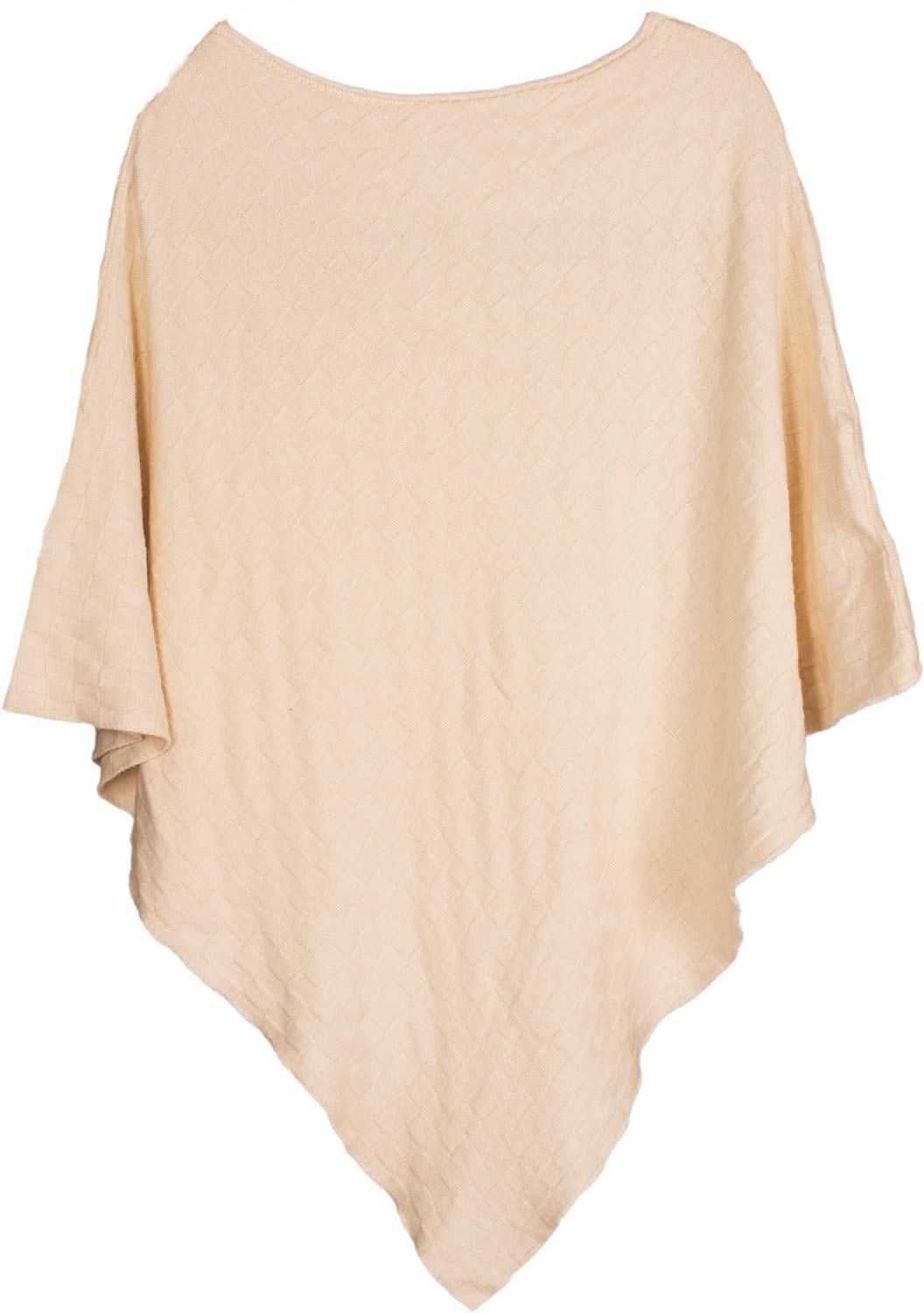 styleBREAKER Poncho Femme Maille Fine Motif Damier | Cape taille unique, 80 cm de long, col roulé confortable de 31 cm, forme triangulaire.