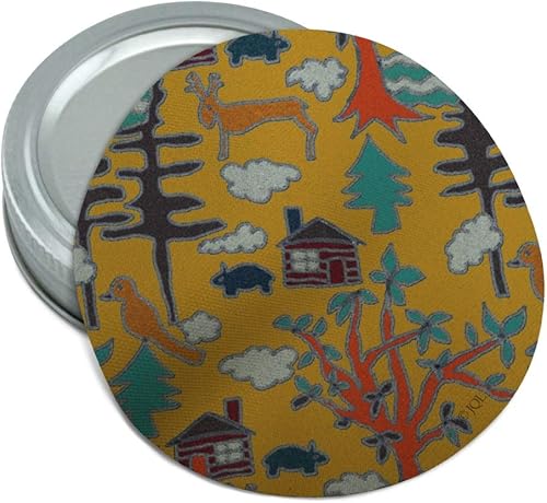 Abridor de tapa de agarre de tarro redondo de goma antideslizante con patrón de vida rural