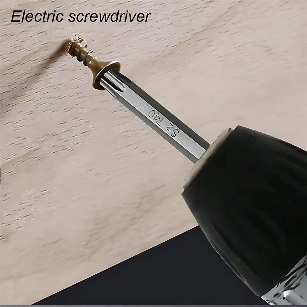 Schrauberbit Set,Bit Set werkzeuge bitsatz für a 50 mm Sicherheits-Manipulationssicherer Schraubendrehersatz, Sechskant-Flachkopf, 1/4 Zoll Handwerkzeug, Mittleres Loch, Sechs-Sterne-Schraubendreherbi