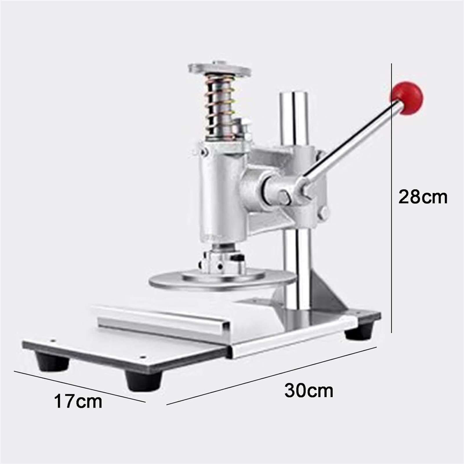 Macchina per impasto per pizza, in acciaio inox, con piastra rotonda da 16 cm, spessore regolabile per torte a mano, polpettone, croste di pizza, rotoli morbidi, pasta sfoglia
