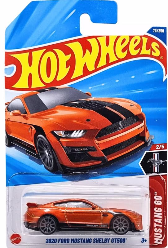 Image of Hot Wheels 2020 Ford Mustang Shelby GT500 Mustang 60 Ages 3 and Up 73 /250 (Orange)