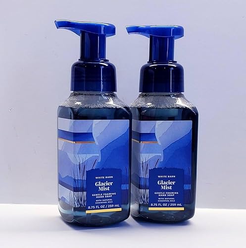 White Barn Glacier Mist - Jabón de manos espumoso suave, juego de 2