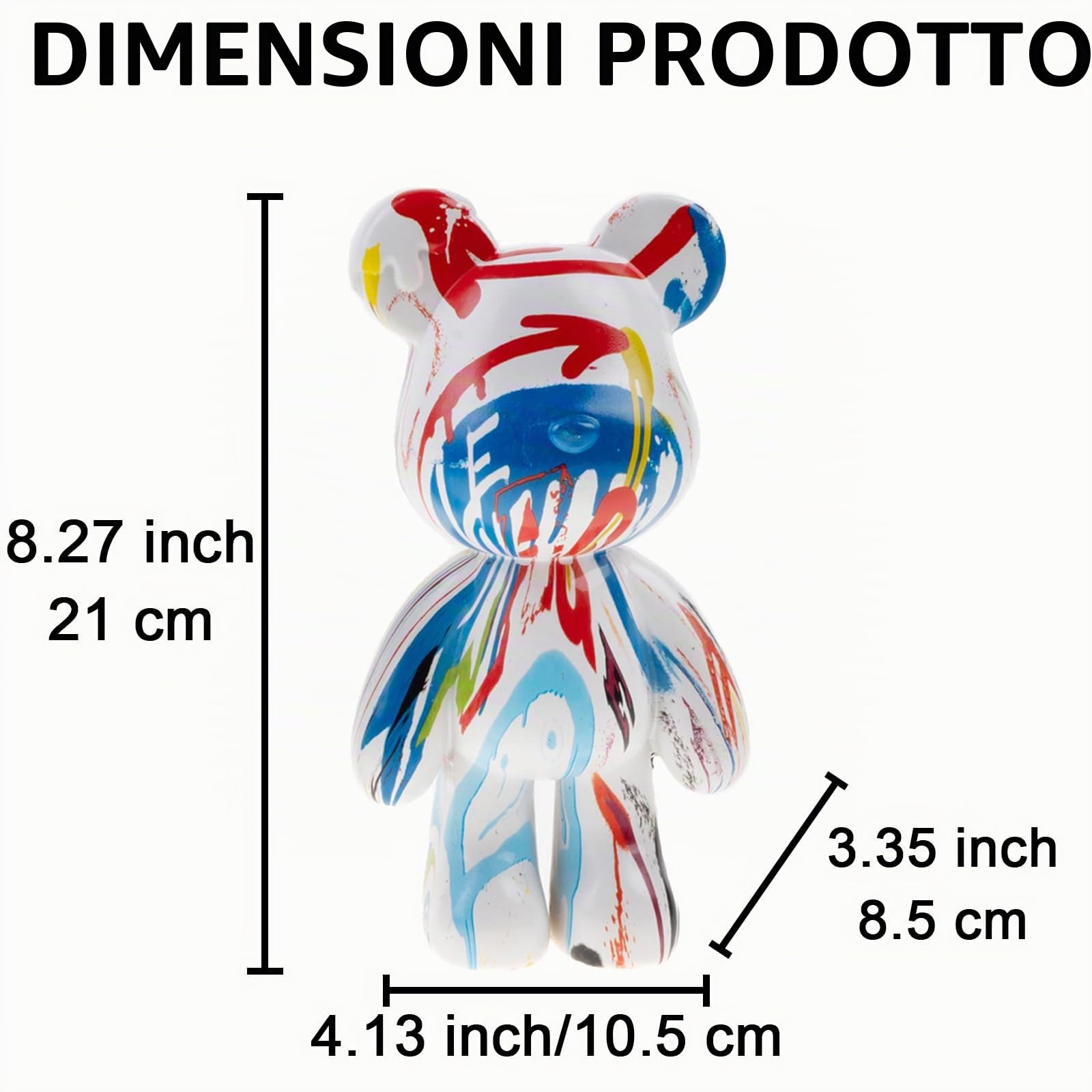 statua a forma di orso in resina, decorazione artistica per casa, ufficio, soggiorno, camera da letto, libreria, mobile TV, scrivania, motivo Modern Decor
