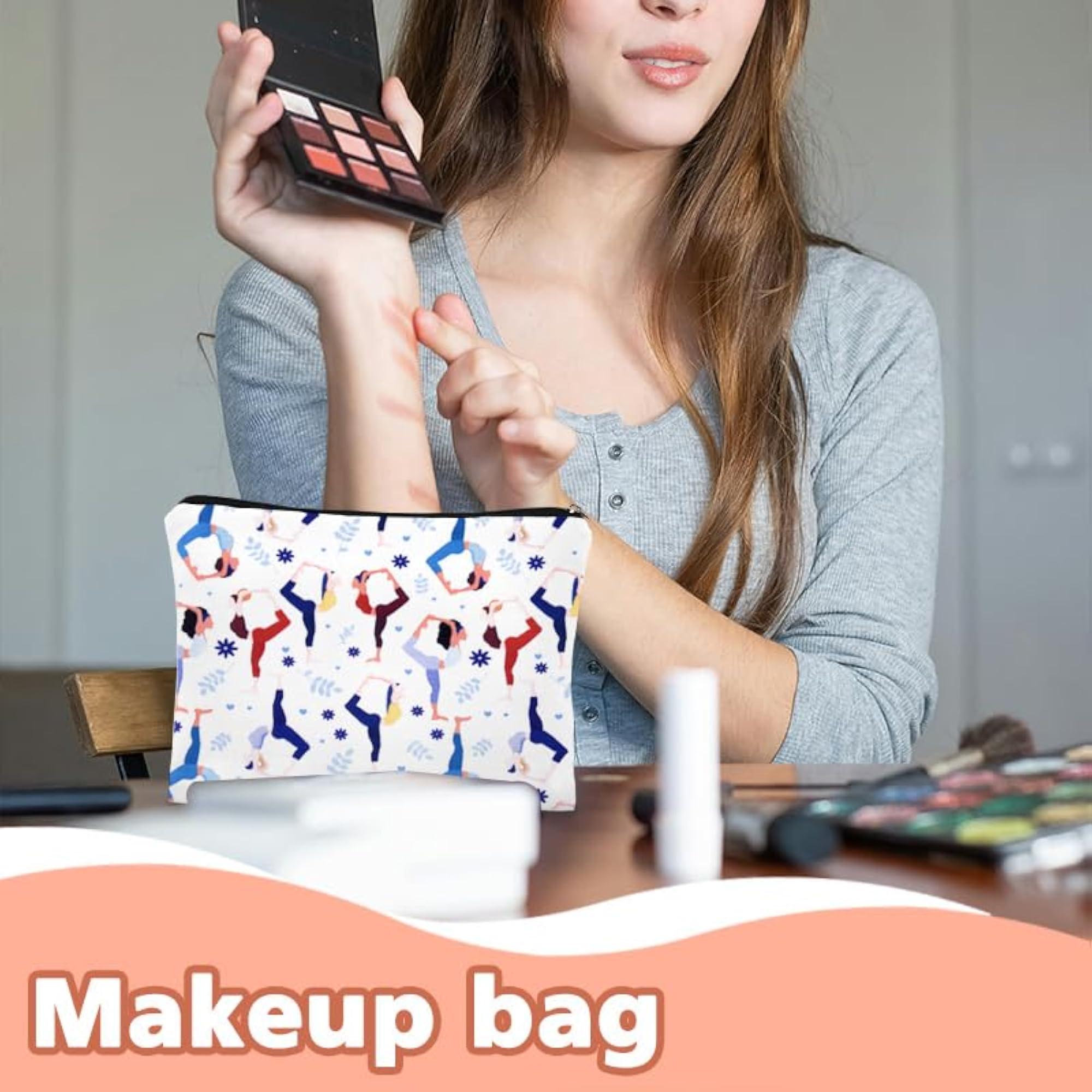 Yoga Cosmetic Bag for Women, Pilates Gift