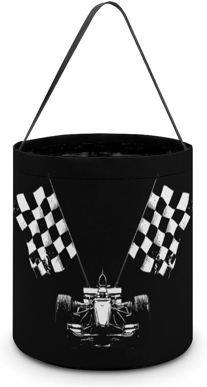 Racing Race Car Halloween Treat Bag Reusable Candy Basket Tote Goody Bags Gift Party