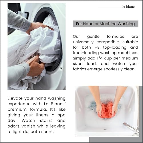 Miniatura 6 de Le Blanc Original Linen Wash - Limpiador de lavandería de lujo para ropa de cama y mesa, 64 onzas (paquete de 6)