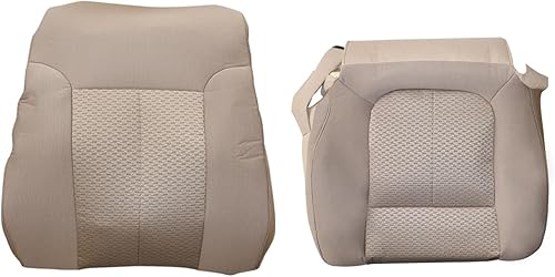GXARTS Cubierta de asiento de tela de repuesto para parte superior e inferior del lado del conductor, color marrón para Ford F150 Lariat FX4 FX2 XLT