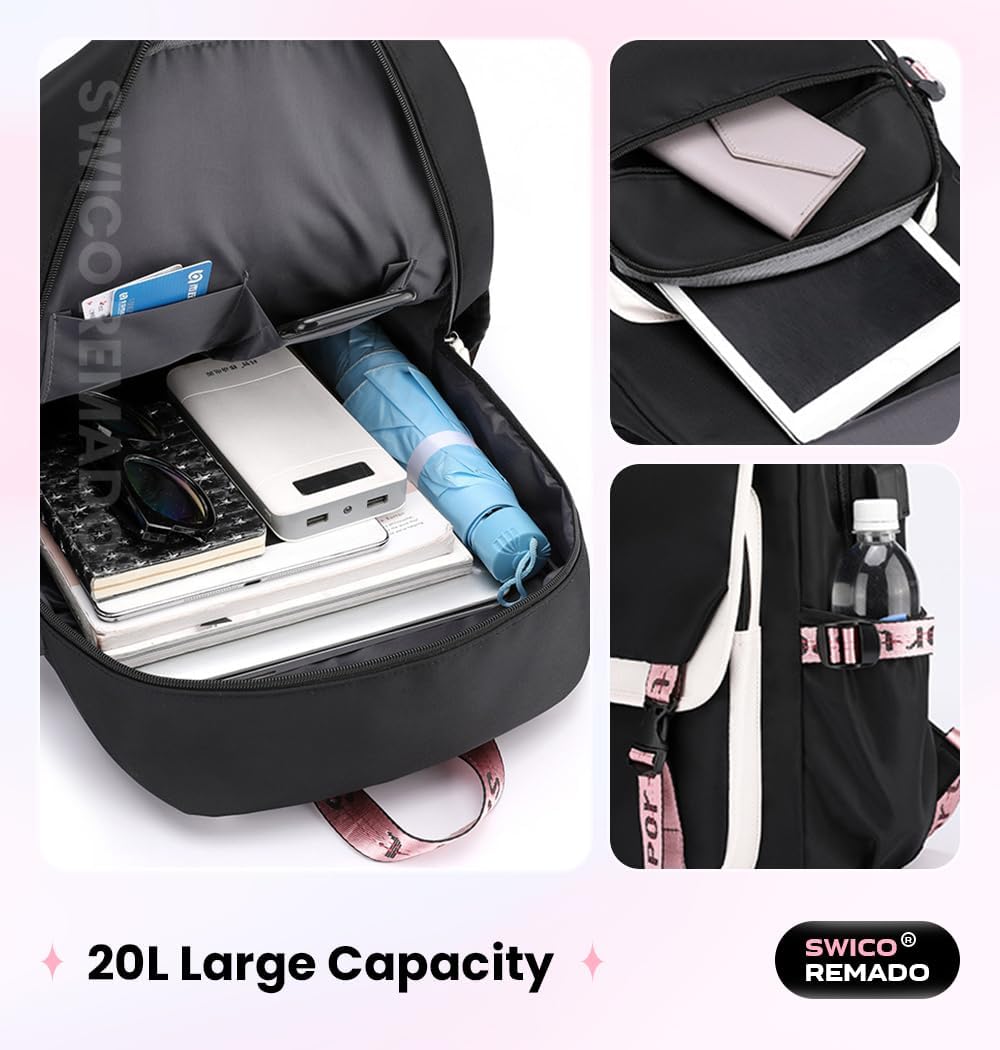Large Capacity Laptop Bag Bookbag with Notebook, USB Charging and Headphone Port for STAY Music Fans - Image 4