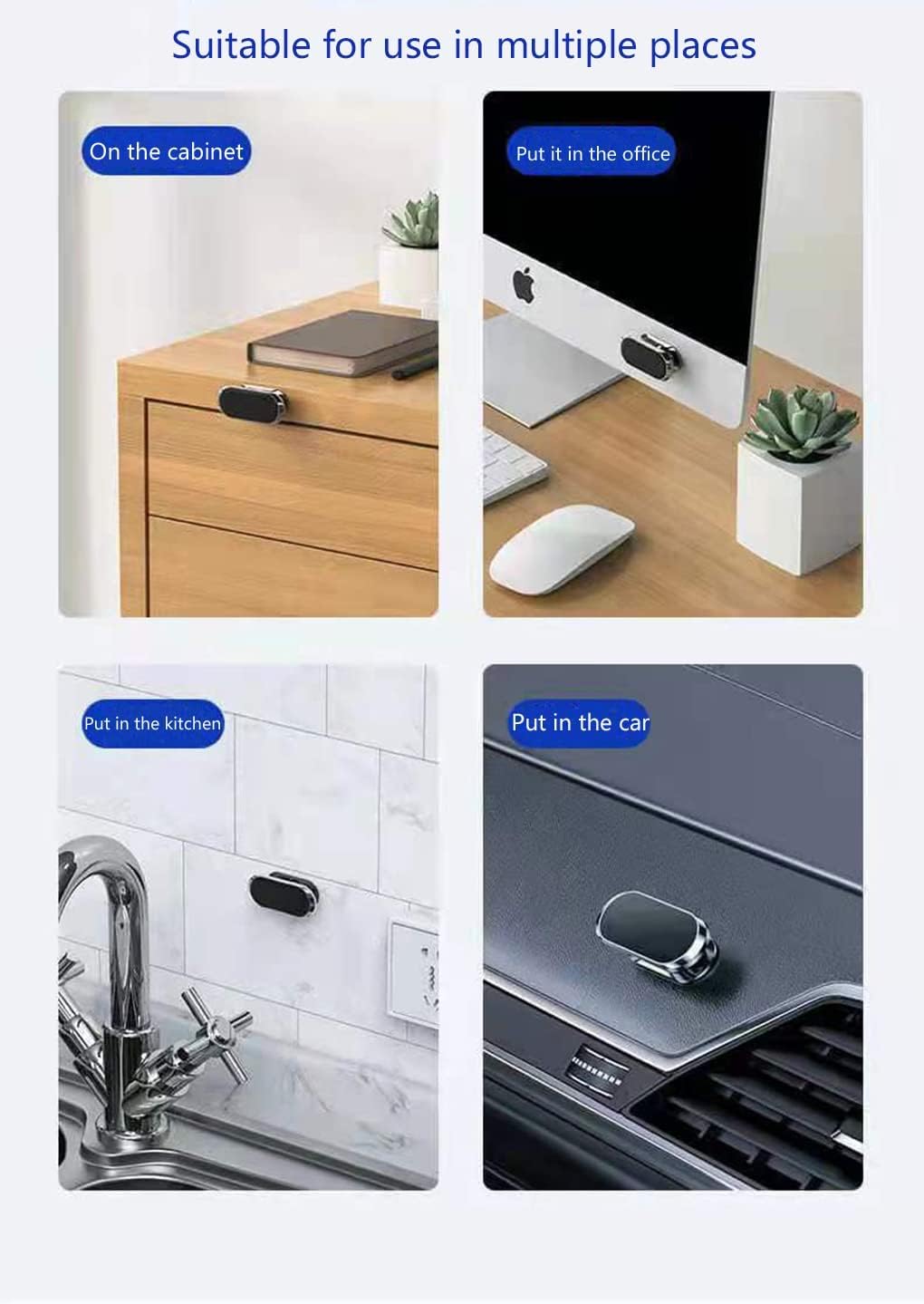 Car Phone Holder 2pcs, Magnetic Car Phone Holder, 360° Rotation Capable, Suitable for General Smartphones