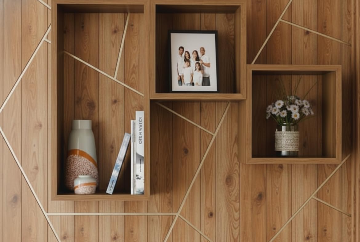 Bronze Back Drop Matte Finish Wooden Display Ledge for Accessories-picture-11