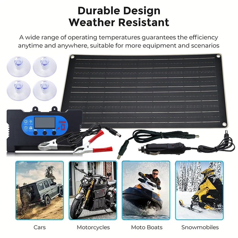 Pannello solare monocristallino da 40 W con regolatore di carica fotovoltaico da 12 V/18 V, campeggio, viaggi e uso all'aperto