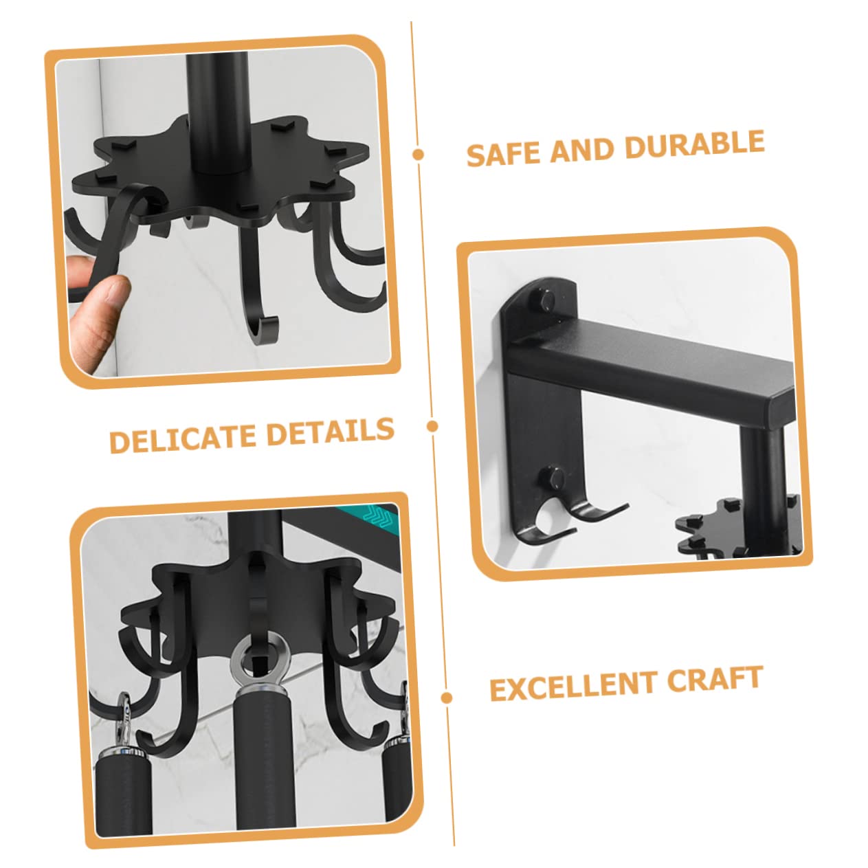 VASDEV 1 Ensemble Crochet pivotant de Cuisine Crochets Suspendus Support de Rangement pour Faire pivoter la spatule en Alliage d'aluminium Noir