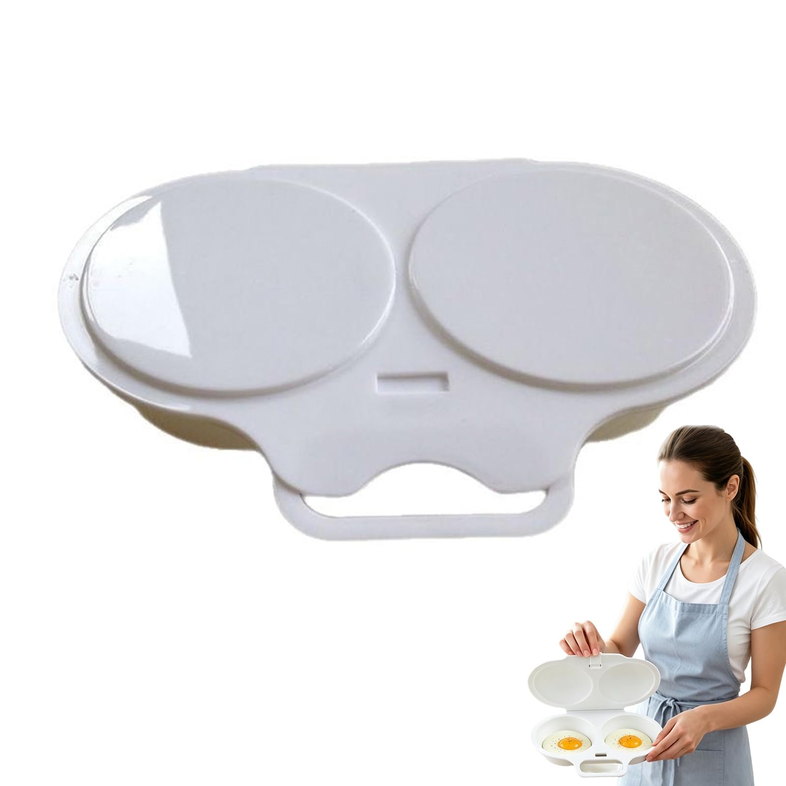 Cufryna Microwave Egg Cooker, Cufryna Microwave Egg Poacher, 2 Cavity Nonstick Poached Egg Maker With Lid, BPA Free, Microwave Omelette Maker