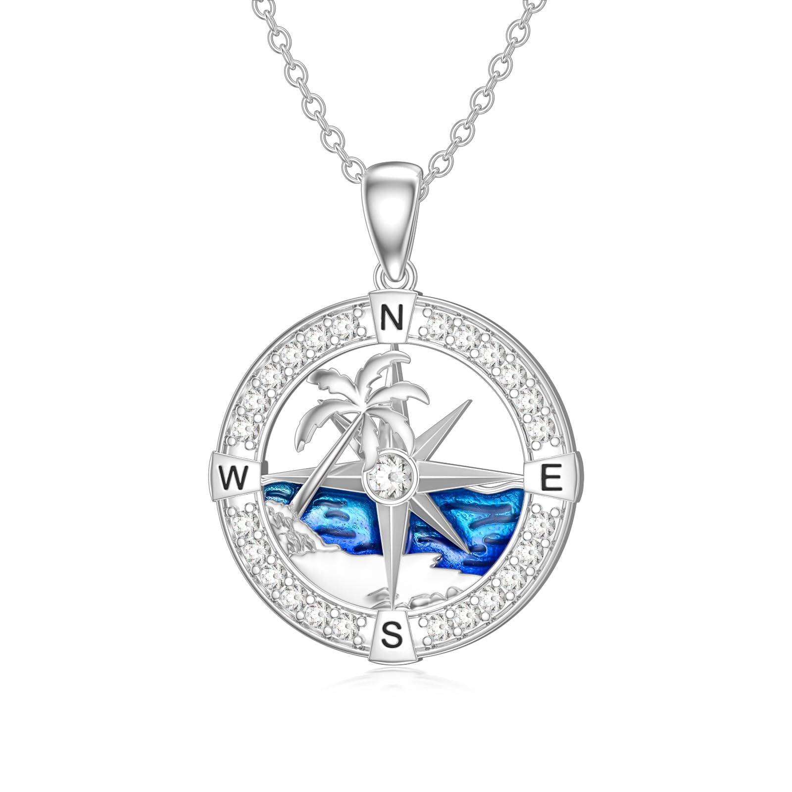 PROESSPROESS I'd be Lost without You Compass Necklace for Women Sterling Silver 2023 Inspirational Graduation Nautical Compass Jewelry Gifts for Couple Men