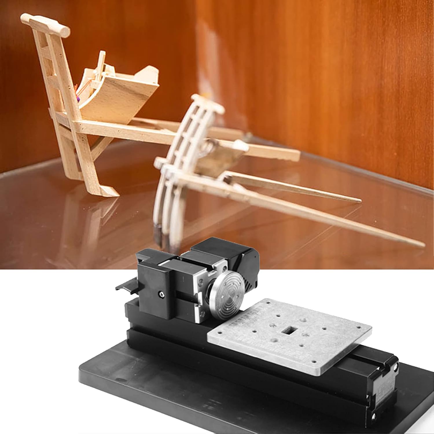 Mini Metal Lathe, X Y Z Slider Stroke Z8000M 8 In 1 24W 20000Rpm Benchtop Wood Lathe for Hobby Sience Education Modelmaking for Woodworking