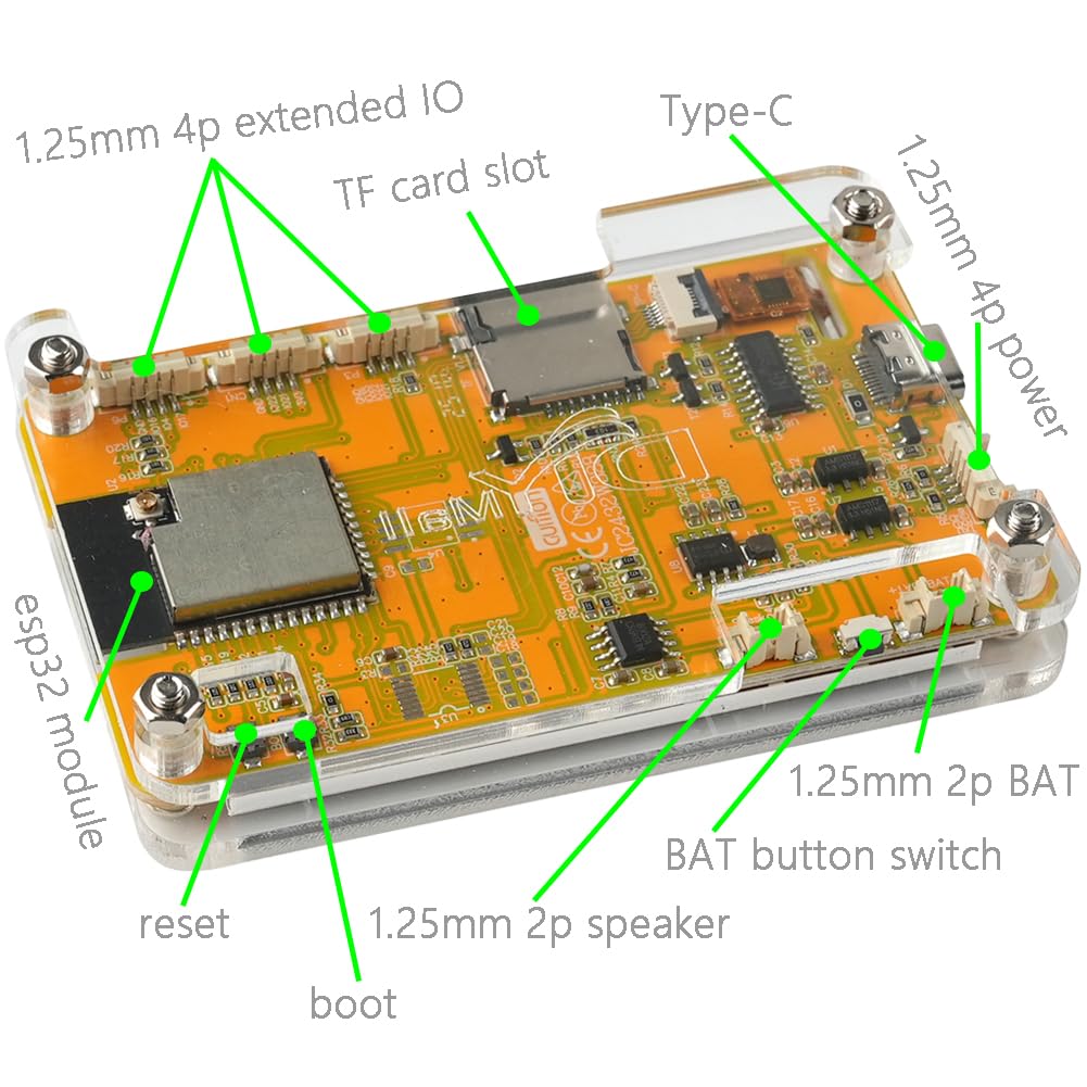 DIYmalls 2.8 pulgadas ESP32 Pantalla de JC2432W328C Pantalla táctil capacitiva 240x320 TFT LCD Módulo ESP-32 Placa de desarrollo ST7789 + funda acrílica transparente, no ESP32-2432S028R