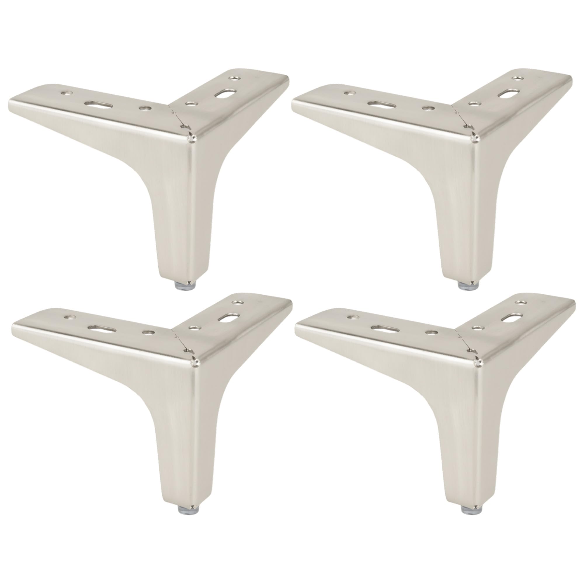Pied de meuble universel 130 mm en métal aspect inox par cyclingcolors - Lot de 4