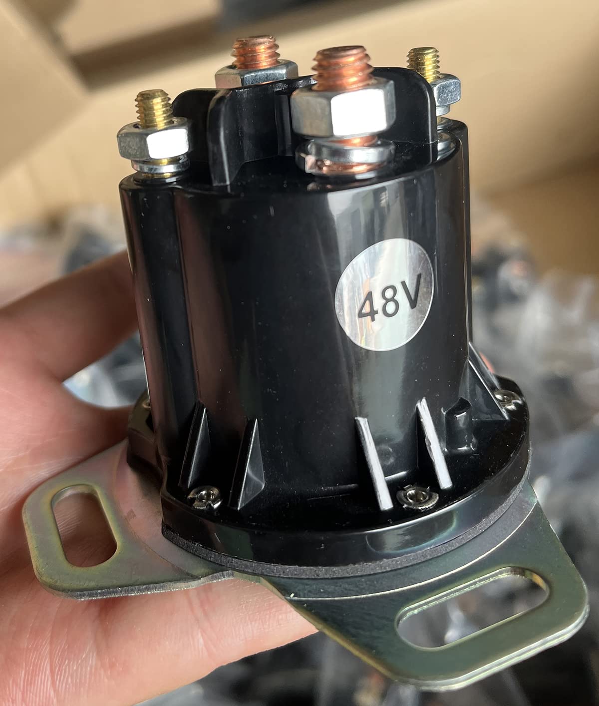 BestAccess EZGO RXV 48V Solenoid 4 Terminal Golf cart Solenoid for EZGO RXV Replace OEM#624317,649373