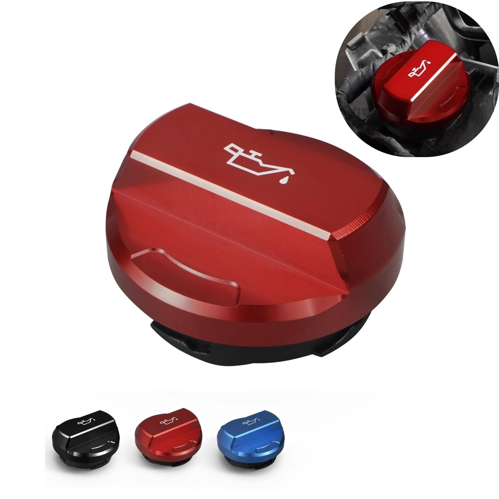 Tapón de llenado de aceite de motor Para VW Para Golf Para Passat Para B8 Para Mk7 Para GTI Para R Para Polo Tapón Llenado Aceite Motor Accesorios Repuesto(Black)