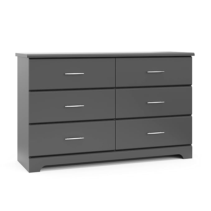 Storkcraft Brookside 6 Drawer Double Dresser (Gray