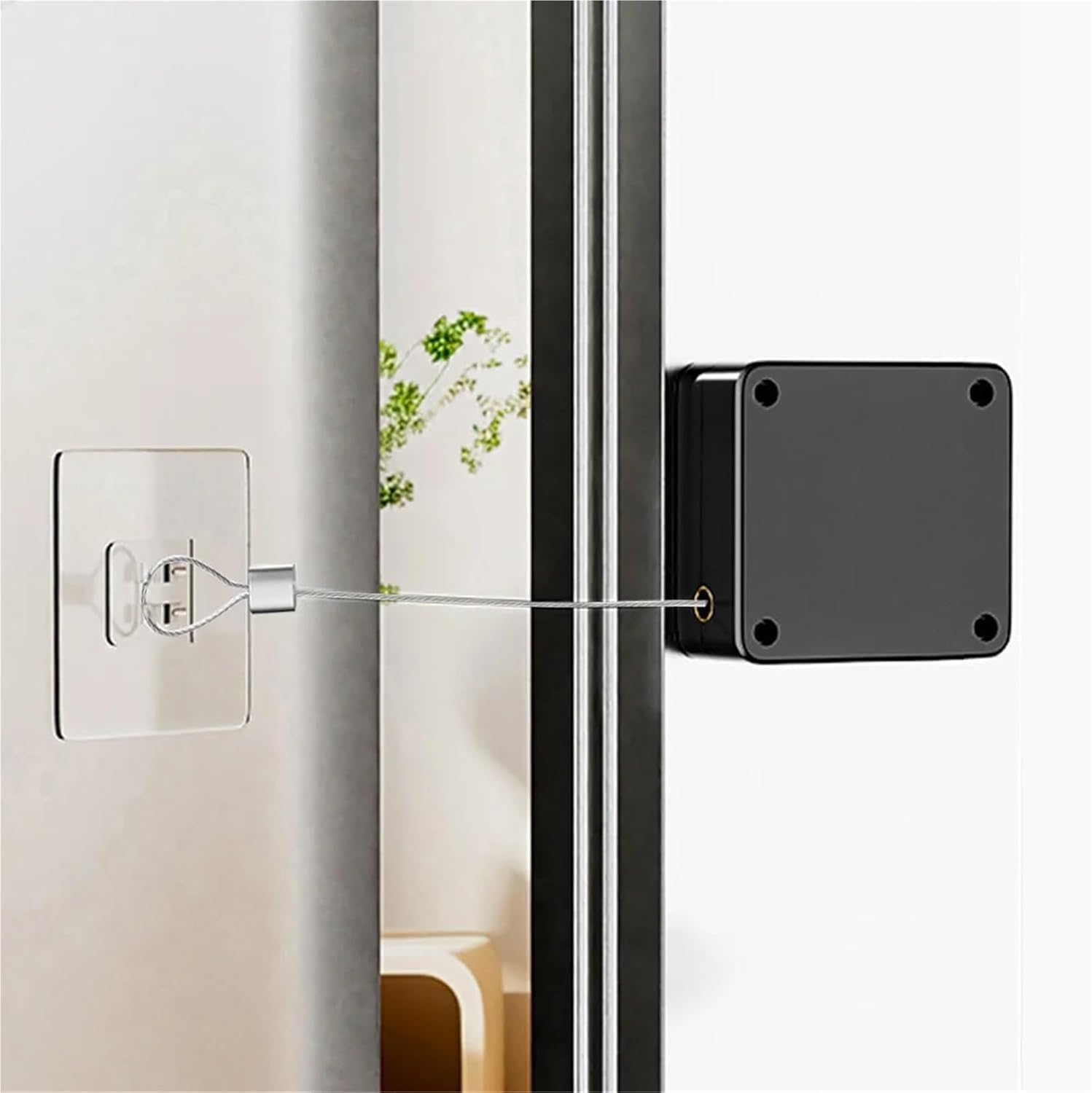 Shower Curtain Closer Screen Door Stainless Steel Sensor Multi-Function for Bedroom Bathroom(White 1000)