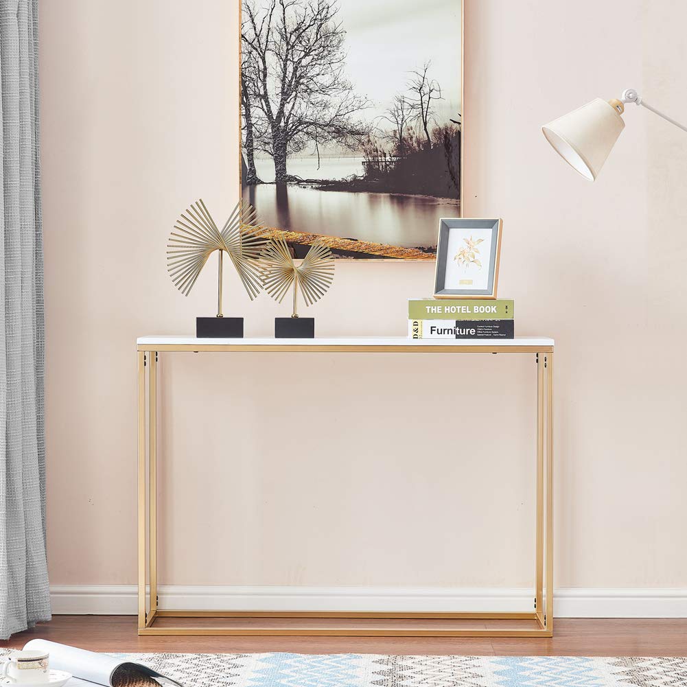 42” Console Tables for Entryway, Faux Marble Sofa Tables, Entryway