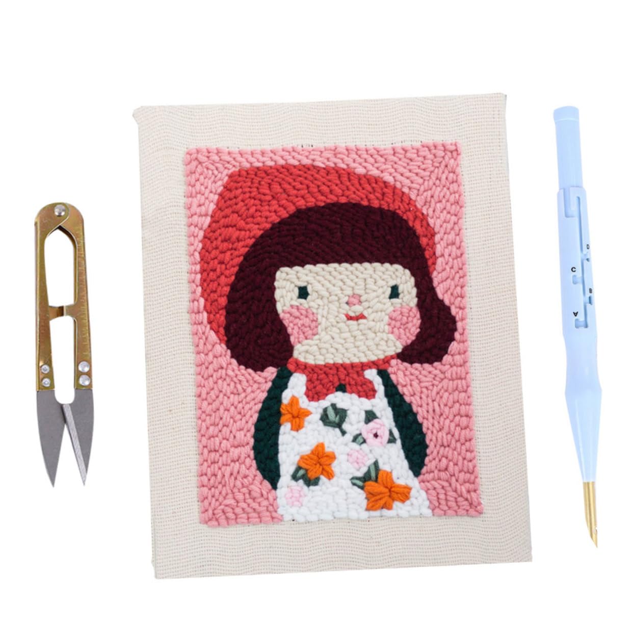 Angoily Kit De Base De Bordado Cuadrada Punzón Para Bordar Incluye Hilos y Accesorios Para Manualidades De Bricolaje Hecho Mano Para Regalar Eventos De Artesanía De Niña