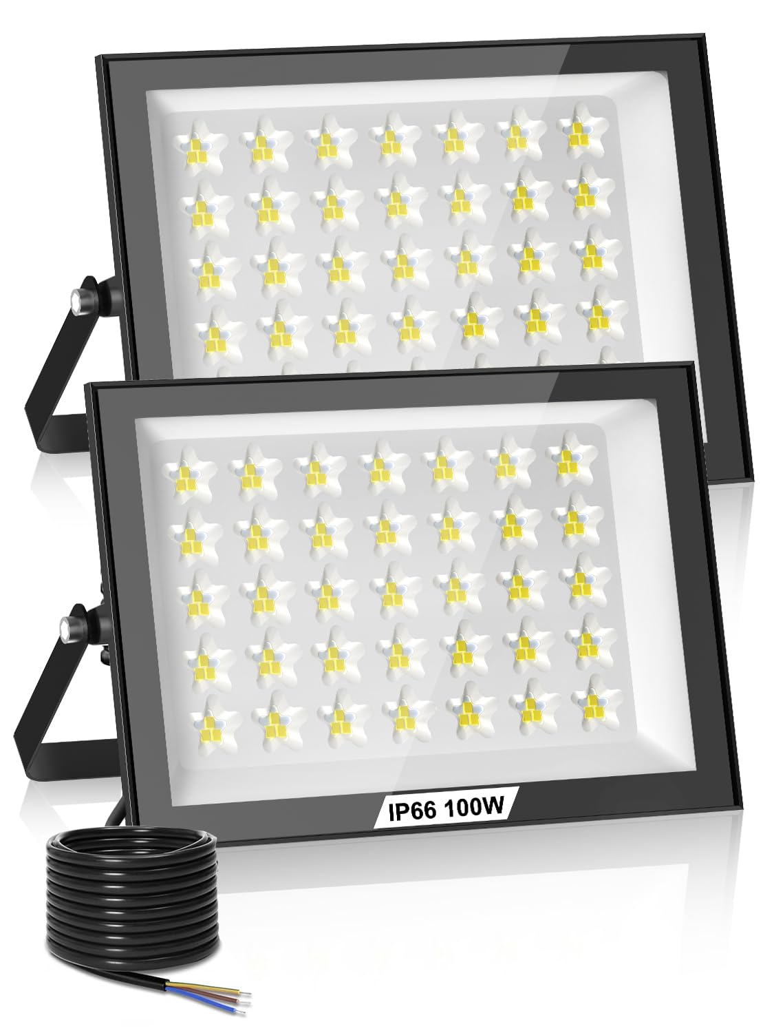 Faretto LED Esterno 100W - 10000 Lumen, Bianco Freddo 6500K, IP67 Impermeabile, Per Giardino E Garage - Foto 4