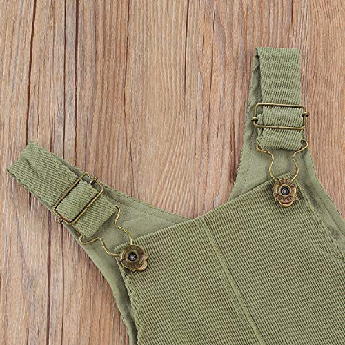 Newborn Infant Baby Boy Girl Fall Winter Suspender Pants Overalls Corduroy Bib Pants Trousers With Pockets (Green, 18-24Months) #TOP2