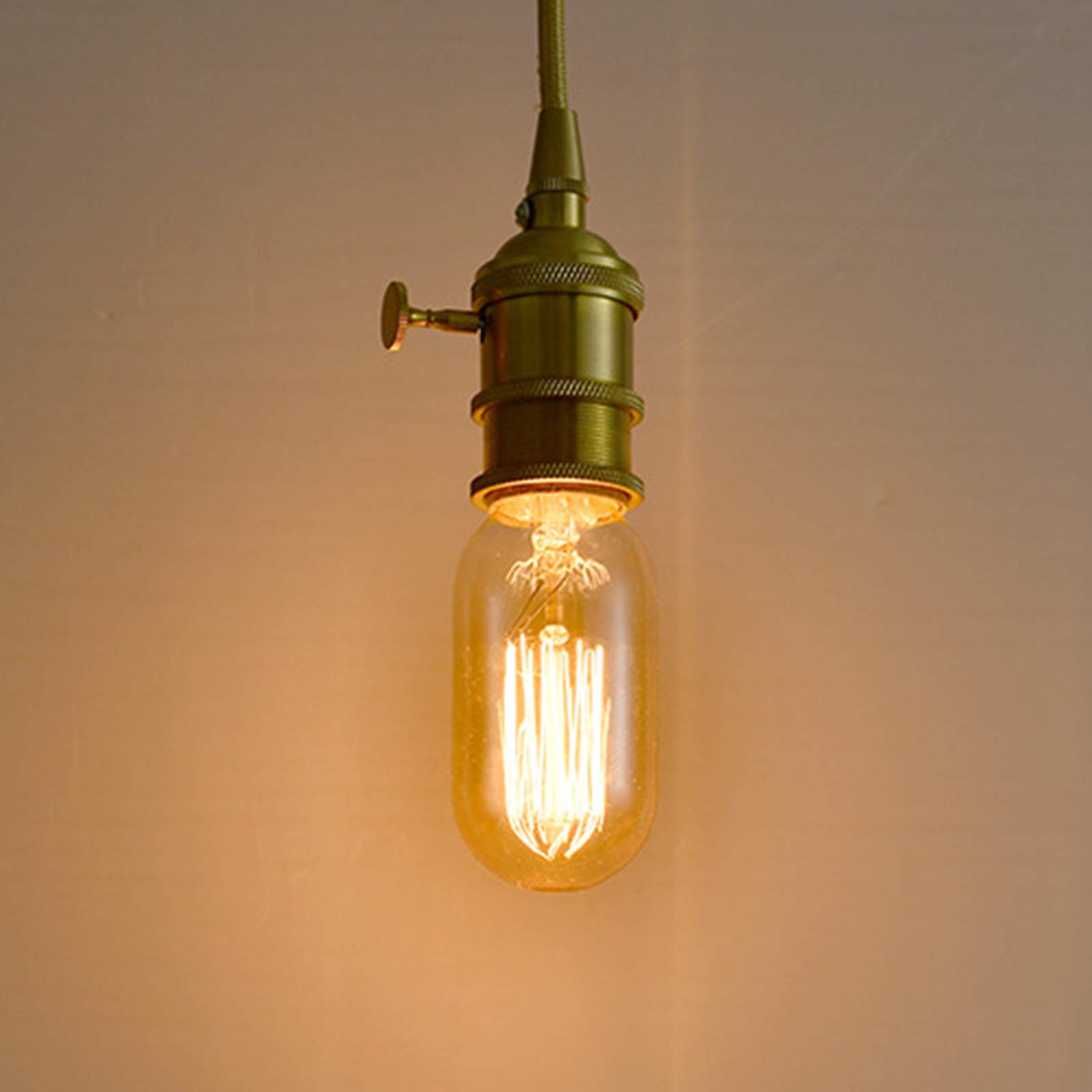 Bombilla Edison LED vidrio ámbar T45, bombilla incandescente Edison Vintage atenuación 40W, bombilla tungsteno sin parpadeo, paquete 4 bombillas Edison E27