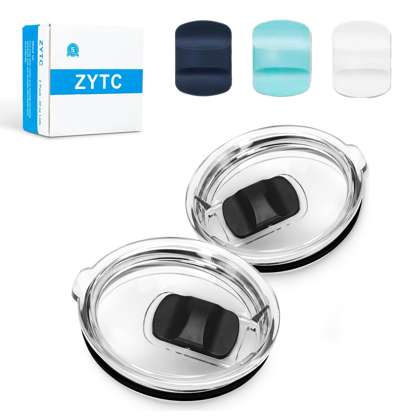 20 oz Tumbler Lids, 2 Pack 20oz Replacement Magnetic Lids for YETI, comewith 3 Magnetic Slider, BPA Free (20oz x 2)