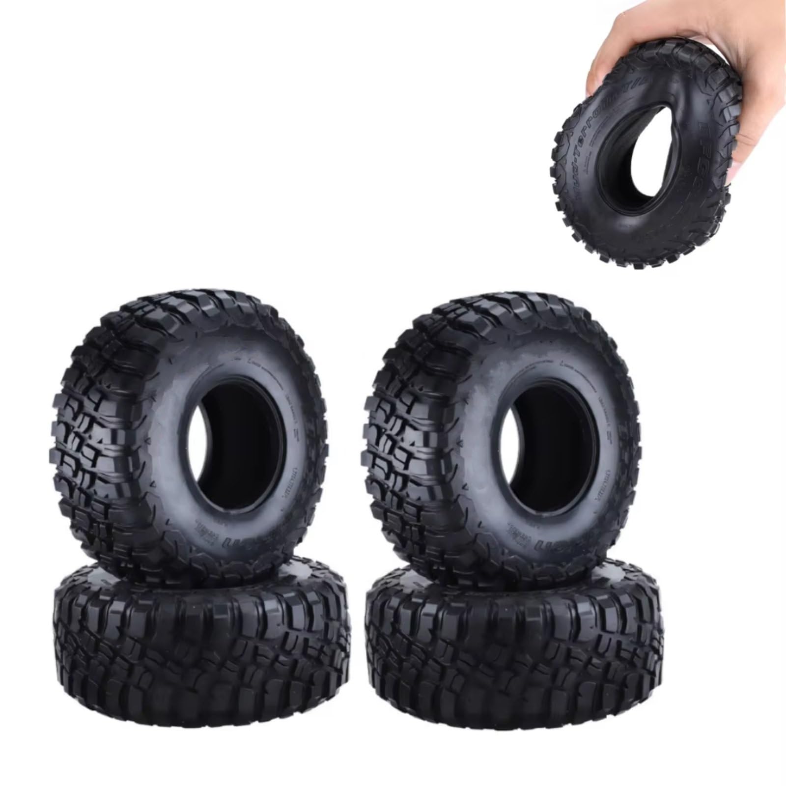Pezzi Modelli RC Per TRX4 90046 90047 D90 D110 1/10 4 Pezzi 120mm 2.2" Mud Grappler Pneumatico In Gomma Pneumatici Ruote RC Accessori Di Ricambio Per Auto
