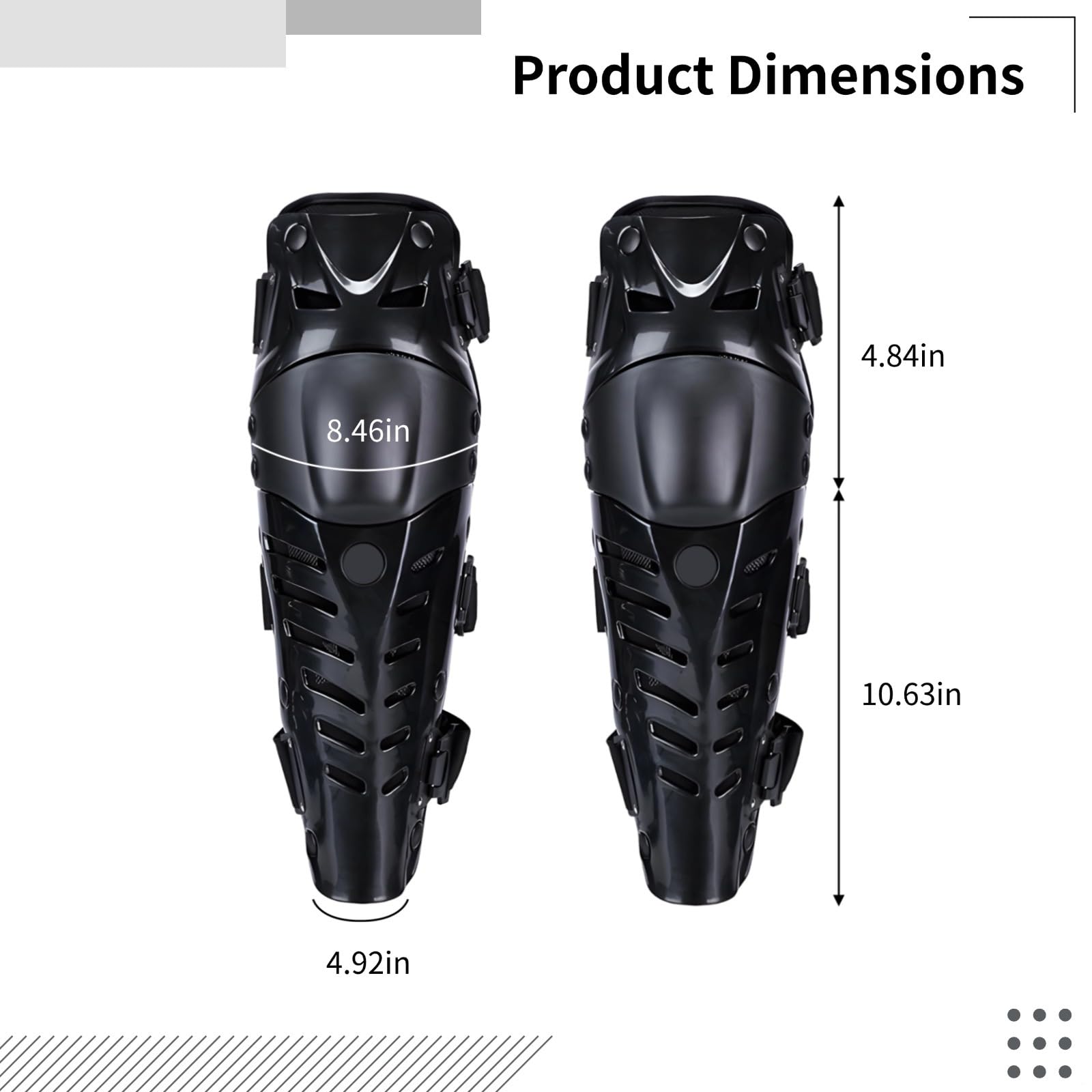 Ochraniacze na kolana motocyklowe z powłoką PE i wyściółką EVA, regulowane 3-częściowe ochraniacze goleni do jazdy na rowerze i uprawiania sportu, oddychające ochraniacze na długie nogi z