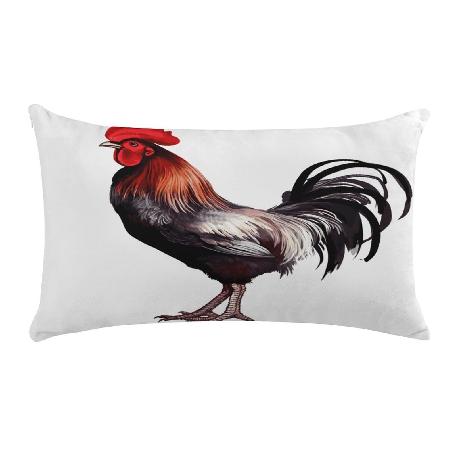 Rooster Pillow Case Decorative Rectangle Throw Pillow Cover Soft Plush Pillowcase Cozy Cushion Case Modern Pillow Sham Cushion Cover for Bedroom Sofa Couch 20 X 12 Inch
