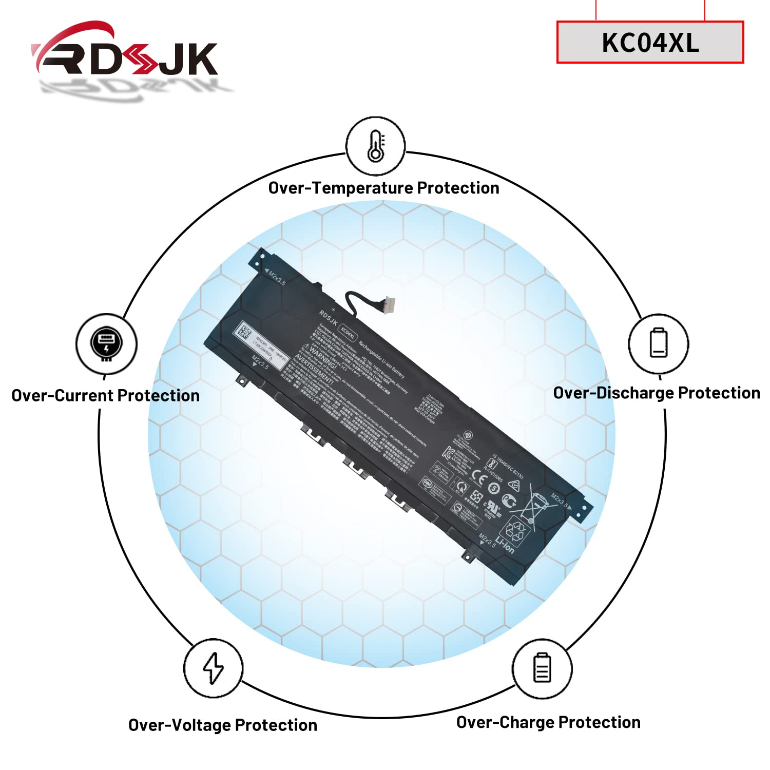 KC04XL KC04 Laptop Battery for HP Envy X360 13-AG 13M-AQ 13-AH 13-AR 13-AR0000AU 13-AR0097AU 13-AR0601NG TPN-W133 TPN-W136 HSTNN-IB8K HSTNN-DB8P KC04053XL L08496-855 L08544-1C1 L08544-2B1 15. product thumbnail 7
