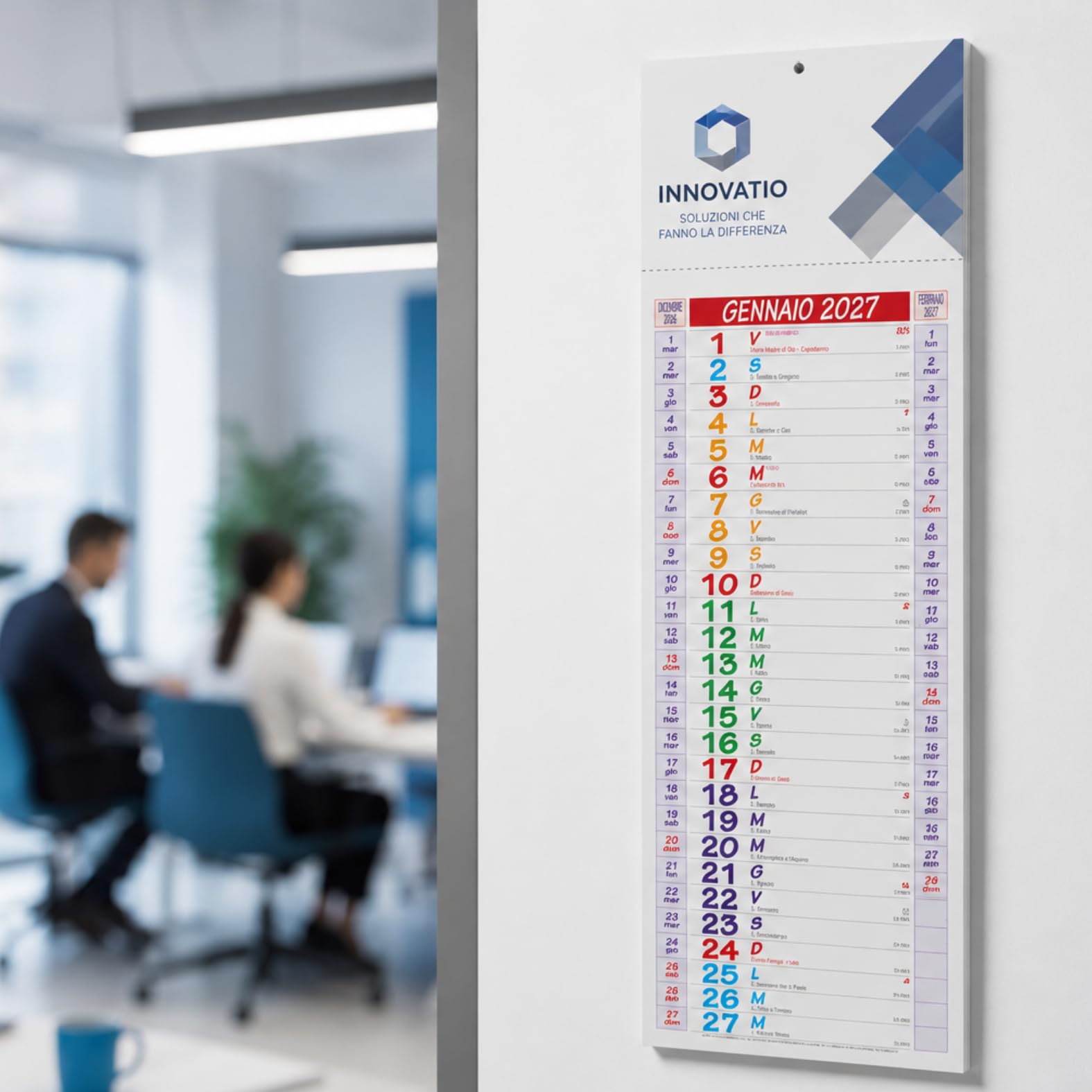 Calendari Personalizzati 2027 Stock da 100 Pezzi Olandesi da Muro per Gadget Pubblicitari di Fine Anno come Omaggio per i Clienti Regali Aziendali Cod. PA670