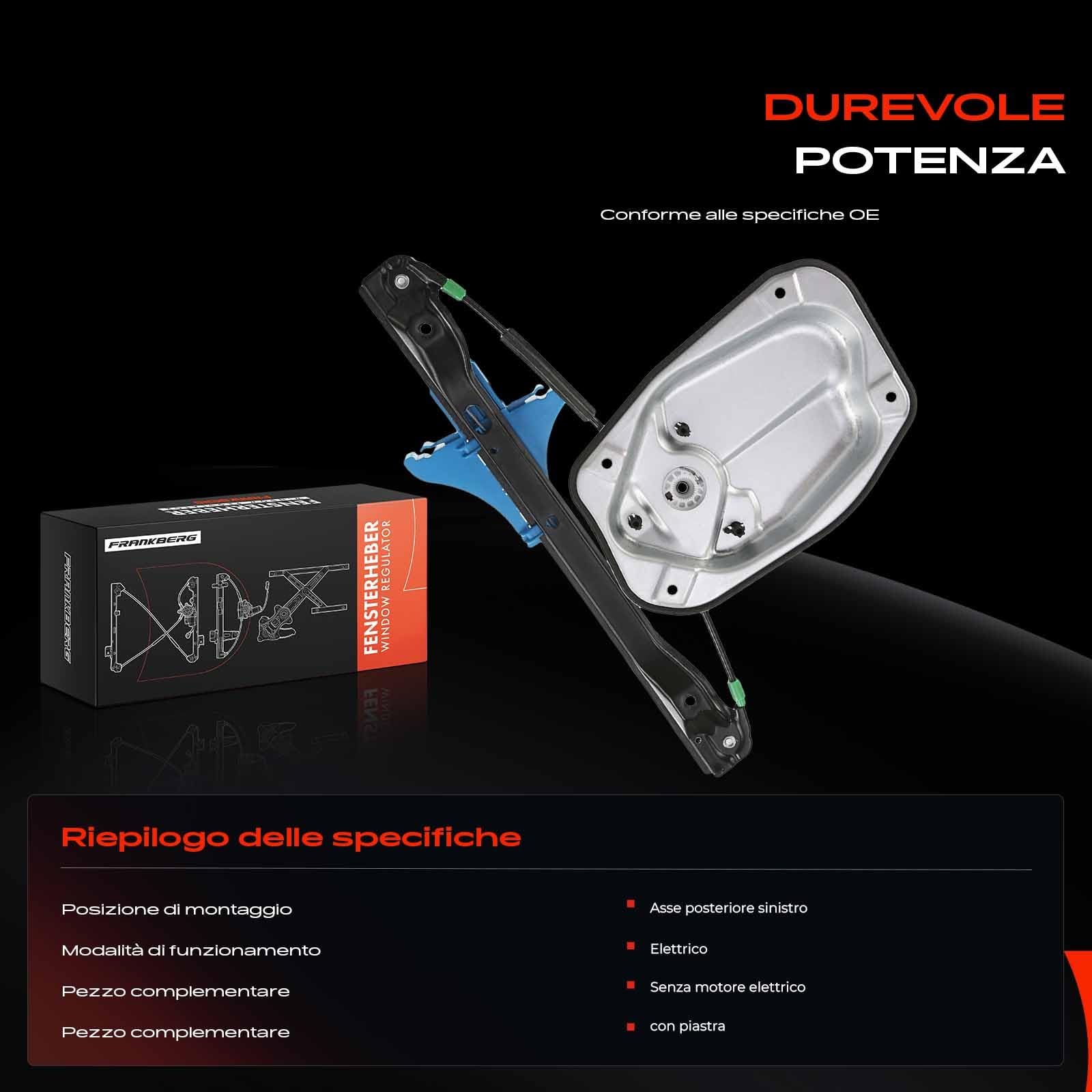 Frankberg Alzacristallo elettrico 4/5 porte posteriori sinistre 1K5839461