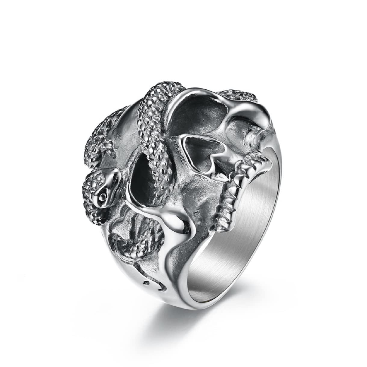 Bague gothique serpent et crâne résolvant le manque de style