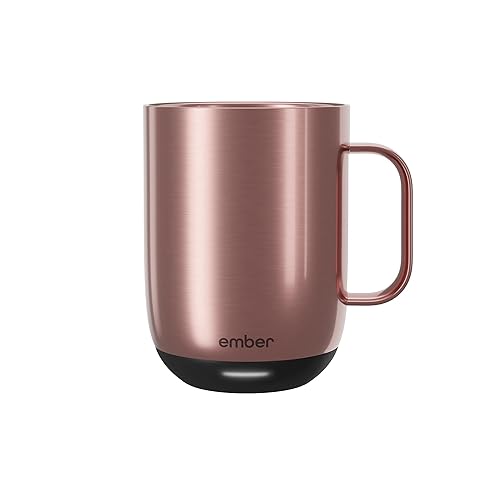Ember Temperature Control Smart Mug 2, 14 Oz, App-Controlled Heated Coffee Mug with 80 Min Battery Life and Improved Design, Rose Gold - Rose Gold - 14 oz