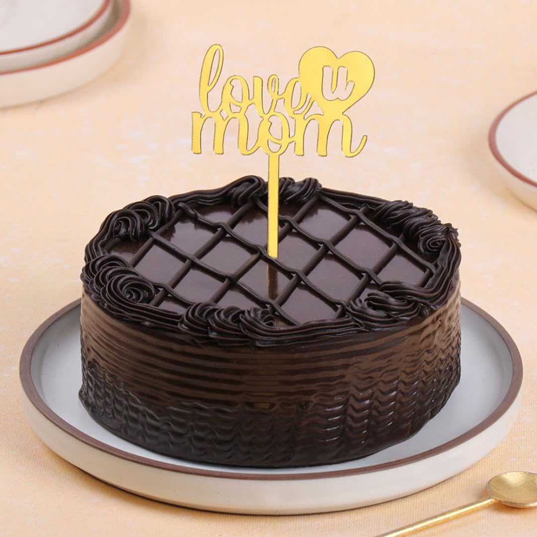 FlowerAura Delicious Fresh 1Kg Best Mom Choco Truffle Eggless Cake For Birthday Gift & Mothers Day Cake For Mom | Mother | Maa | Mother-In-Law | Amma (Same Day Delivery)-image-31