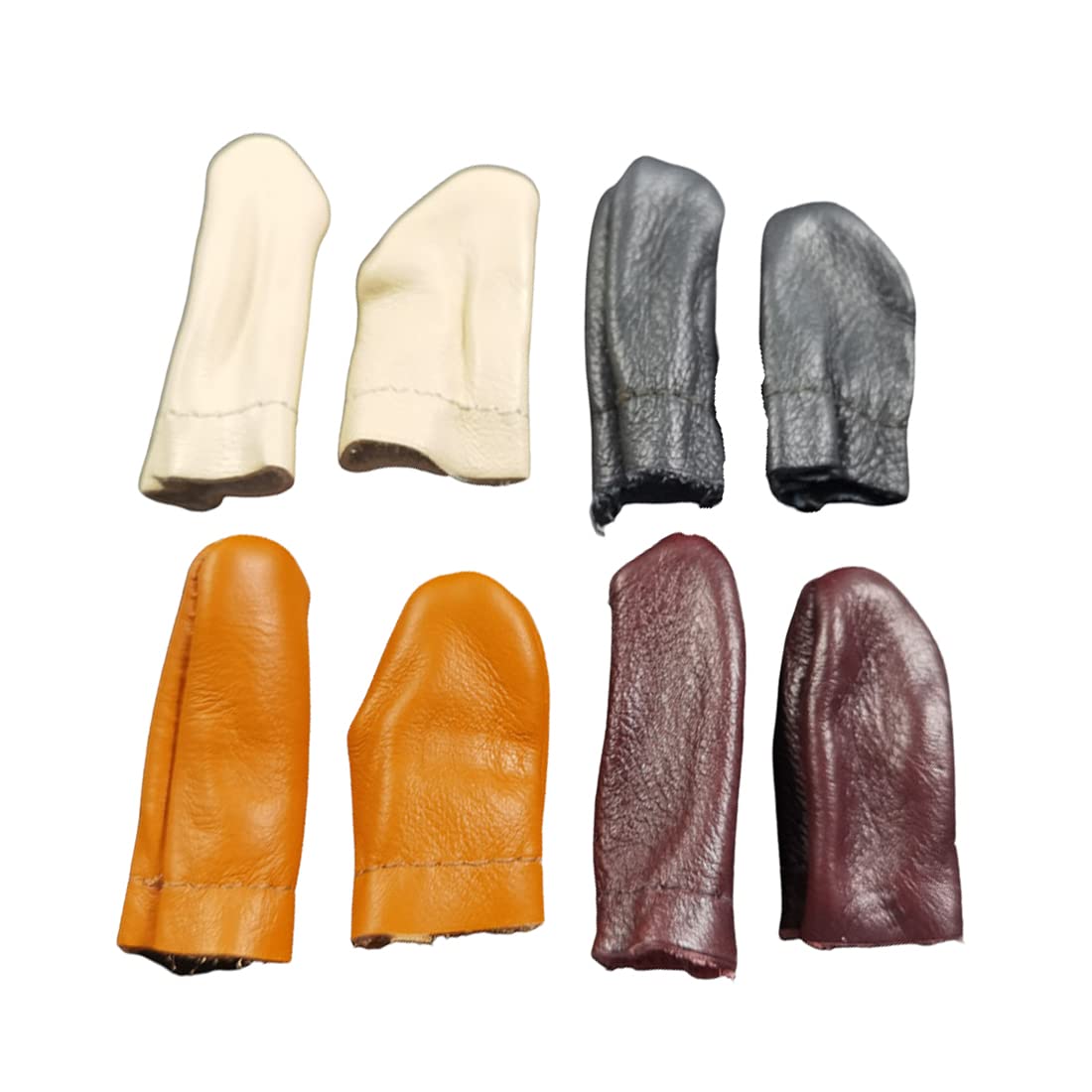 Reccisokz 2 paires de protège-doigts, protège-doigts en cuir tricoté, protège-pouces en feutre pour travaux manuels, outils de couture, couleurs aléatoires