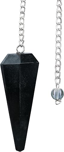 Miniatura 9 de YATSKIA Péndulo hexagonal de cuarzo rosa de 6 facetas para adivinación de cristales de Reiki, radiestesia, equilibrio de chakras con piedras