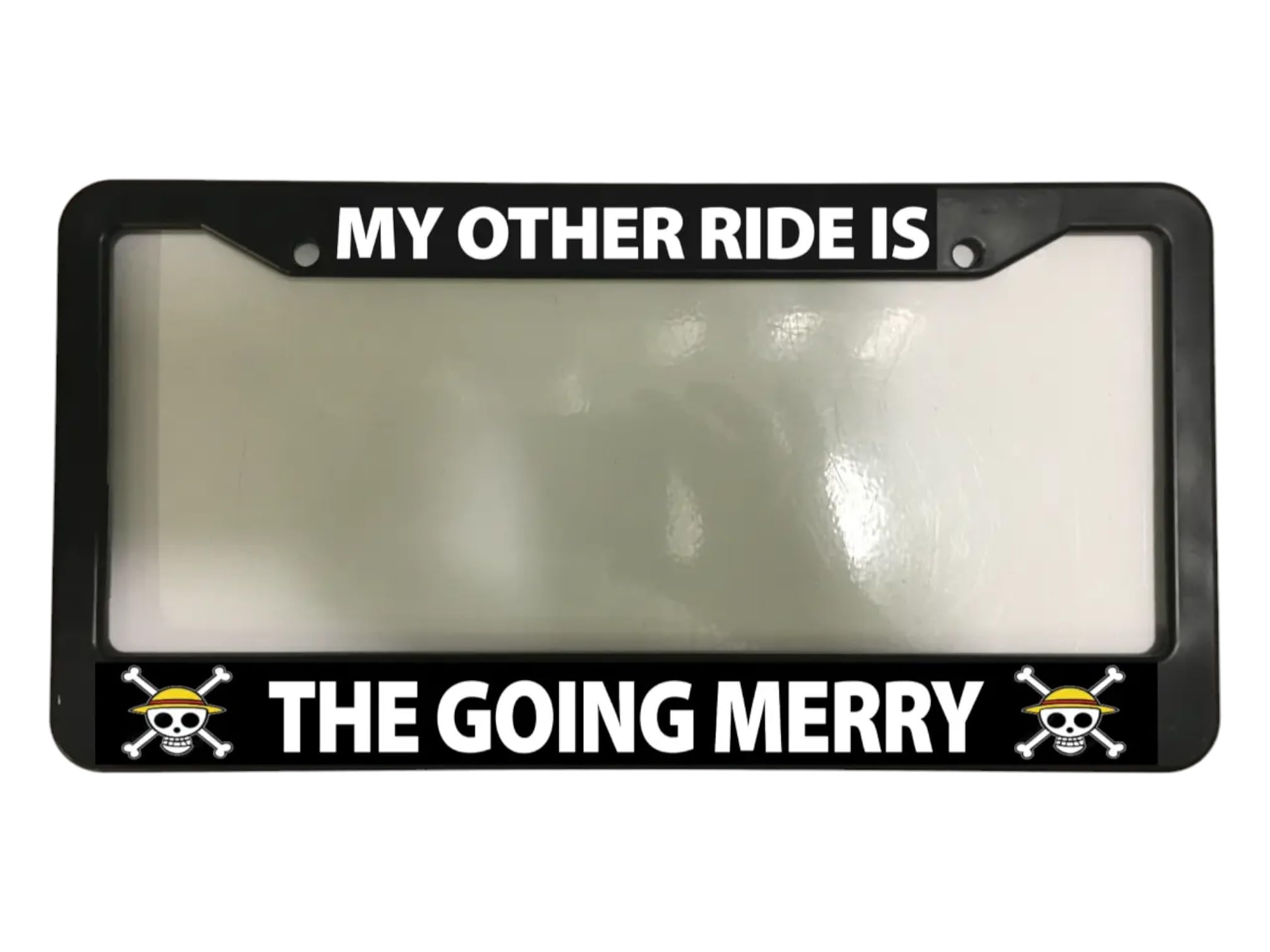 Holder for License Plate License Plate Holder for My Other Ride Fans is The Going Merry One Piece Glossy Black License Plate Frame Holder for Car License Plate Model-GS-557