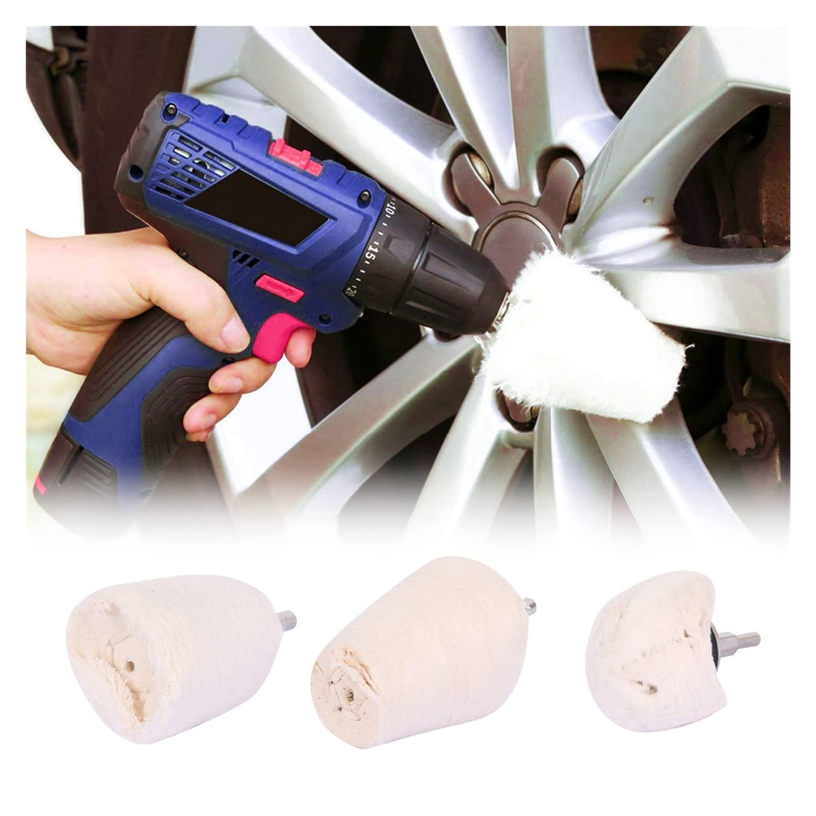 yaoqijie 10 SZTUK Car Buffing Pad Polski Auto Waxing Wox Disc Hub Uroda Narzędzie Do Czyszczenia Aluminium Stali Nierdzewnej Polerowanie Gadżety samochodowe lasting