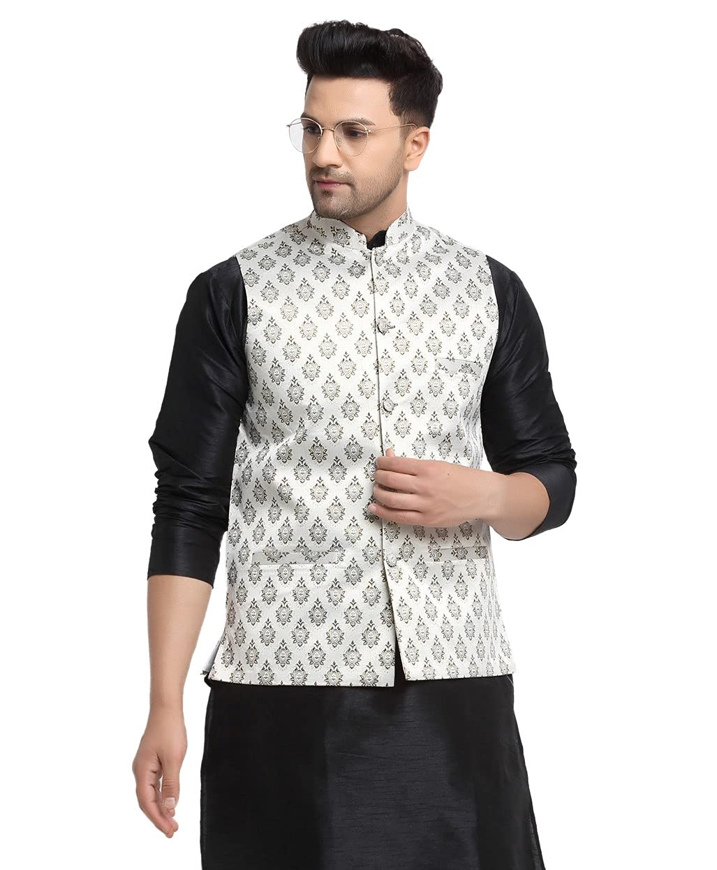 ABH LIFESTYLEMen's Jacquard Stylish Nehru Jacket set.