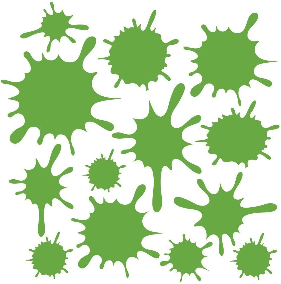 Paint Splatter Decal Set - Lime Green Paint Splash Stickers - Removable Paint Splatter Stickers - Wall Decals Peel and Stick Kids -Daycare Decor Art Classroom Decor Kids Bathroom Sets - 13pc