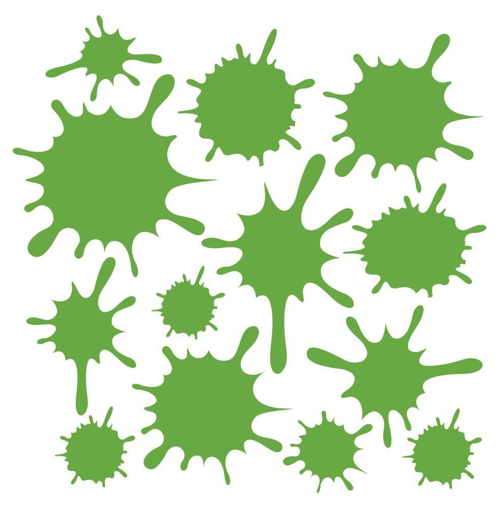 Paint Splatter Decal Set - Lime Green Paint Splash Stickers - Removable Paint Splatter Stickers - Wall Decals Peel and Stick Kids -Daycare Decor Art Classroom Decor Kids Bathroom Sets - 13pc