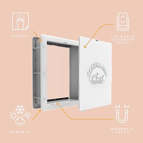 Miniatura 4 de Hakuna Pets Puerta esencial para mascotas para pantallas, puertas y paredes de hasta 2.17 pulgadas de grosor, para perros y gatos de hasta 11