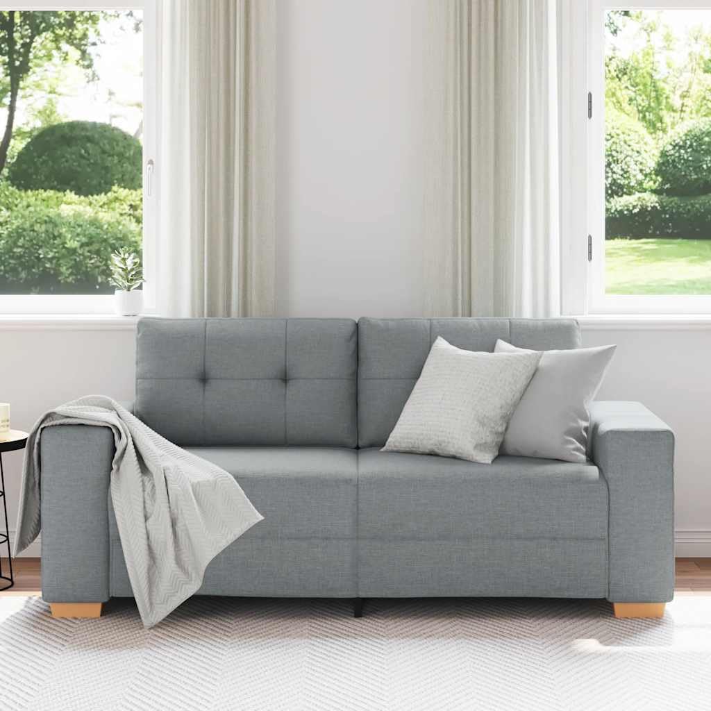 Sofa dwuosobowa, jasnoszara tkanina 180 x 77 x 82 cm z wygodnym zestawem tapicerskim, wytrzymała rama, idealna do salonu, pokoju gościnnego i oszczędzającego miejsce relaksu z funkcją relaksu