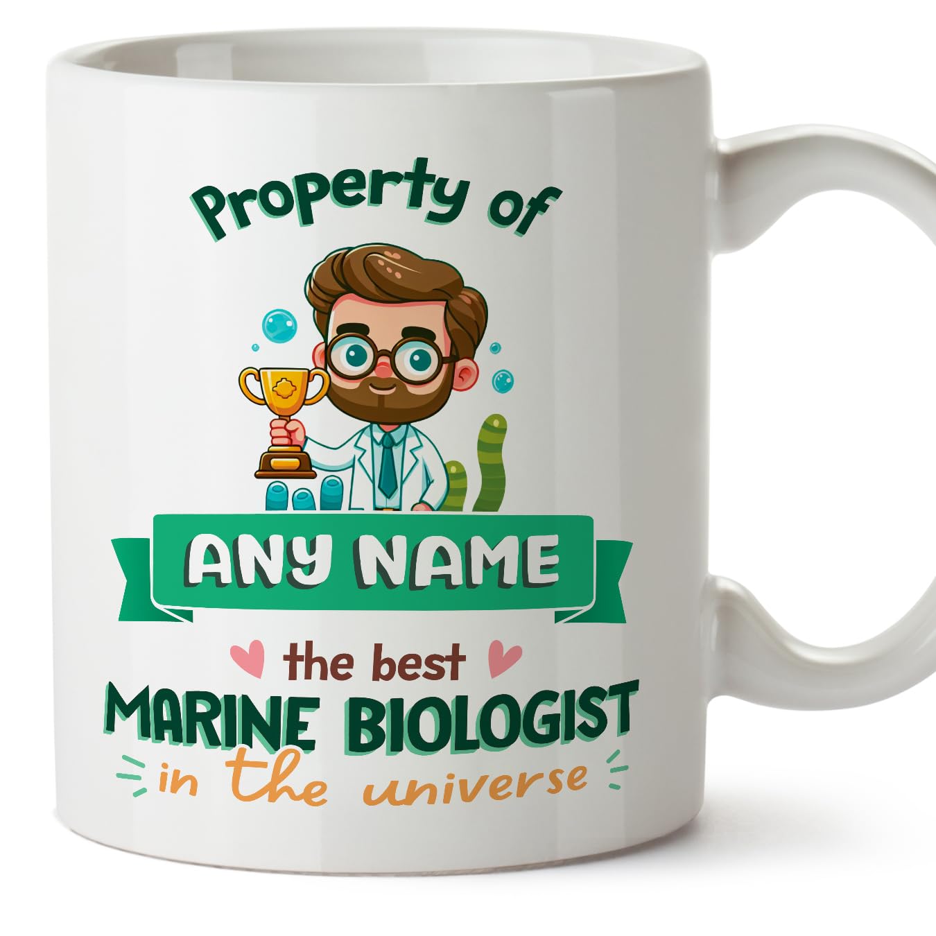 MUGFFINS Personalised Mug for Marine Biologist Man - in English - Property of - Funny Custom Gift for Colleagues - Ceramic 11oz Mug